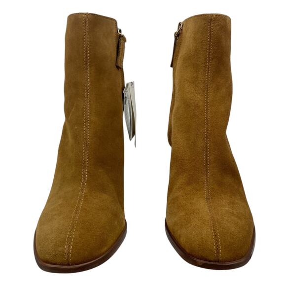 Mango Round Toe Heel Suede Ankle Boots Medium Brown Size 39/ 8.5 - Picture 4 of 11